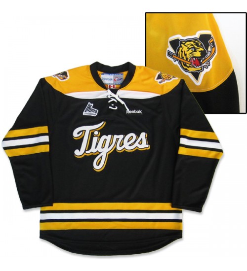 Custom QMJHL Victoriaville Tigres 2011 Pres Hockey Jersey Alternate Black